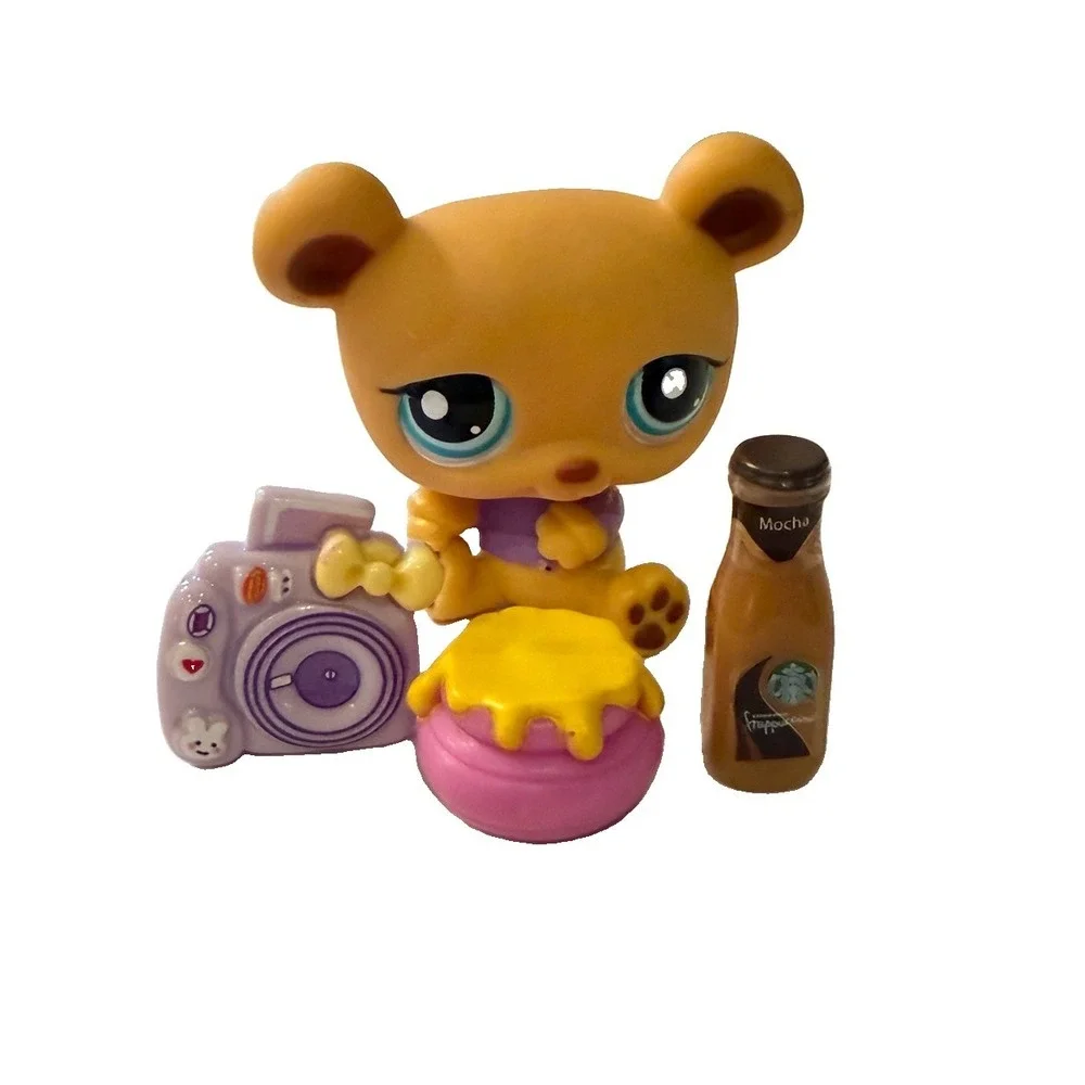 Littlest Pet Shop LPS #1834 Bear 2010 Original Honey Pot + Cute Accessories